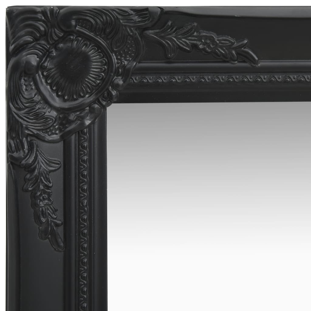 Wall Mirror Baroque Style 50x120 cm Black