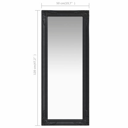 Wall Mirror Baroque Style 50x120 cm Black