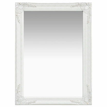 Wall Mirror Baroque Style 60x80 cm White