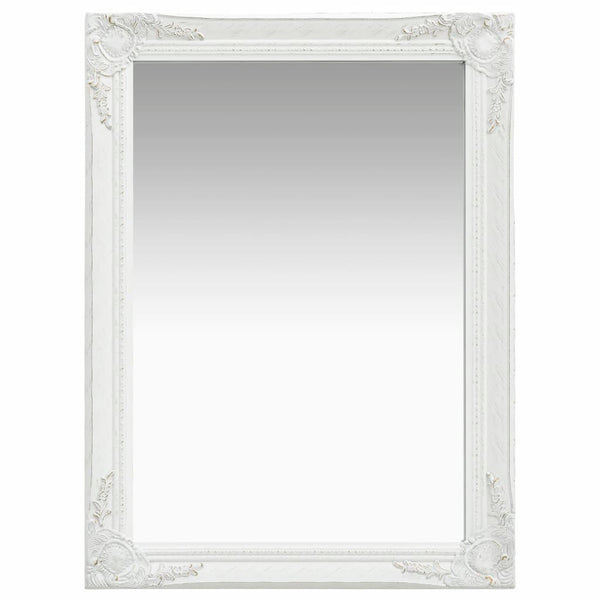  Wall Mirror Baroque Style 60x80 cm White