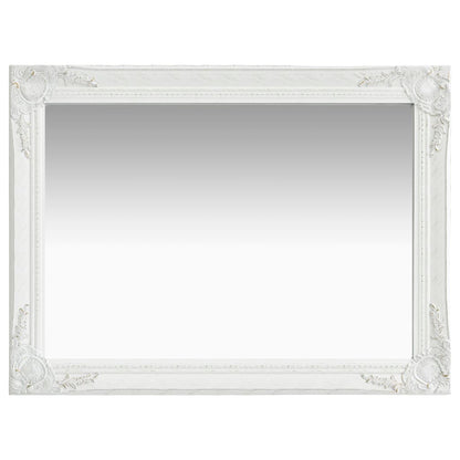 Wall Mirror Baroque Style 60x80 cm White