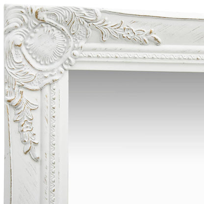 Wall Mirror Baroque Style 60x80 cm White