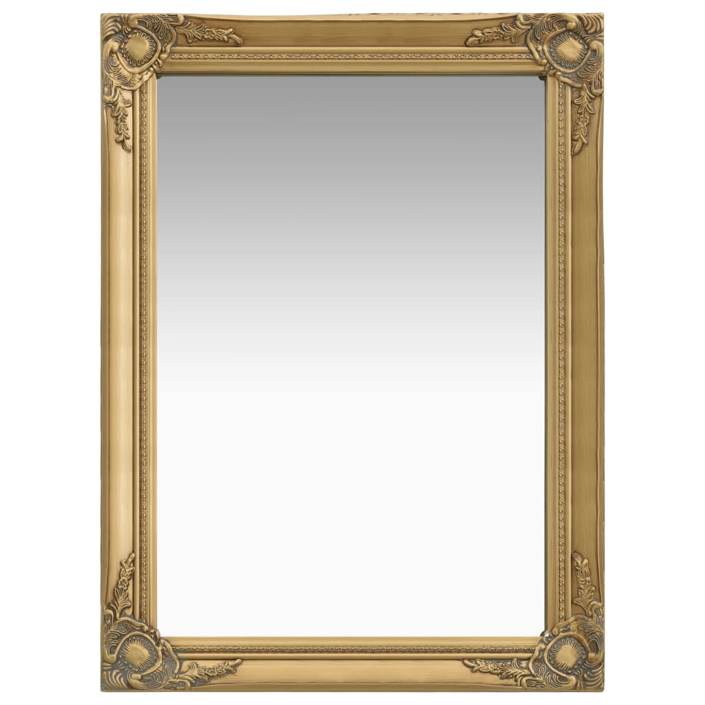 Wall Mirror Baroque Style 60x80 cm Gold