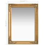 Wall Mirror Baroque Style 60x80 cm Gold