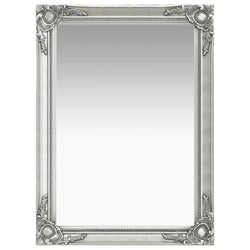 Wall Mirror Baroque Style 60x80 cm Silver