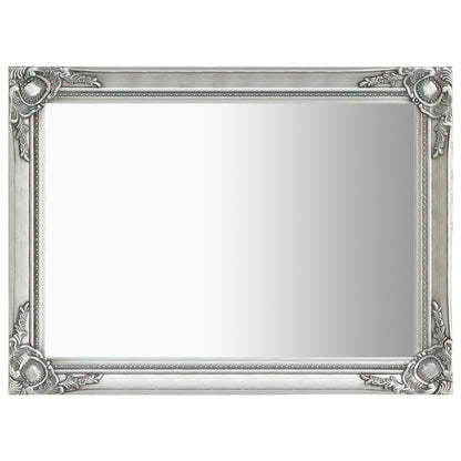 Wall Mirror Baroque Style 60x80 cm Silver