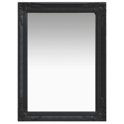 Wall Mirror Baroque Style 60x80 cm Black
