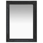 Wall Mirror Baroque Style 60x80 cm Black