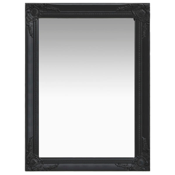  Wall Mirror Baroque Style 60x80 cm Black