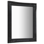 Wall Mirror Baroque Style 60x80 cm Black