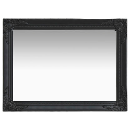 Wall Mirror Baroque Style 60x80 cm Black