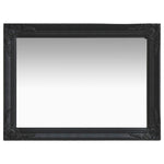 Wall Mirror Baroque Style 60x80 cm Black