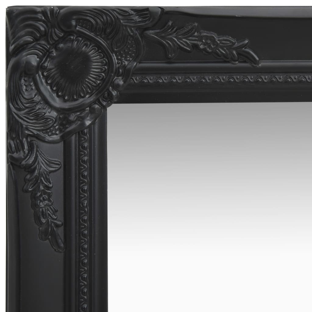 Wall Mirror Baroque Style 60x80 cm Black