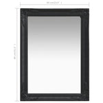 Wall Mirror Baroque Style 60x80 cm Black