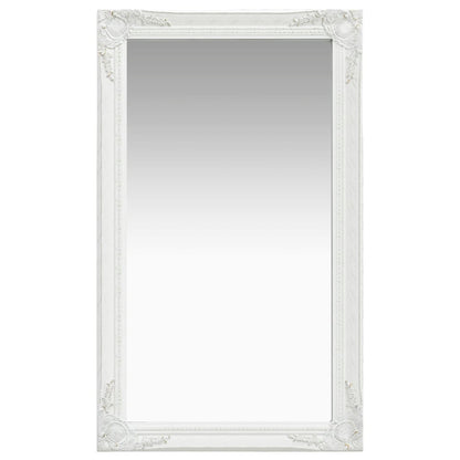 Wall Mirror Baroque Style 60x100 cm White