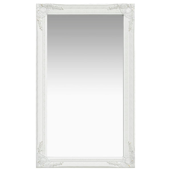  Wall Mirror Baroque Style 60x100 cm White