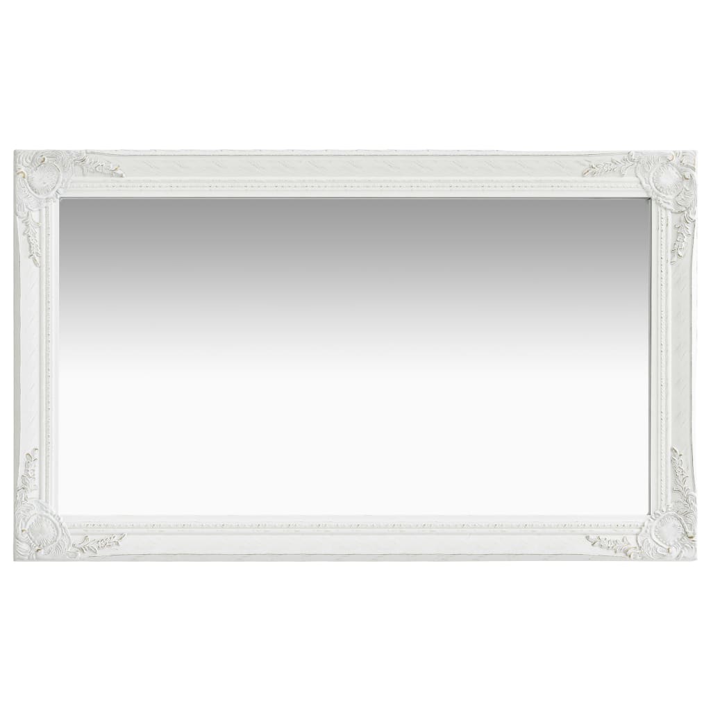 Wall Mirror Baroque Style 60x100 cm White