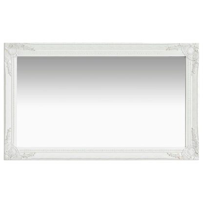 Wall Mirror Baroque Style 60x100 cm White