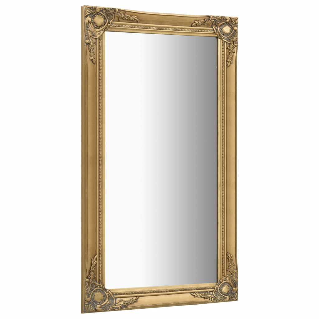 Wall Mirror Baroque Style 60x100 cm Gold