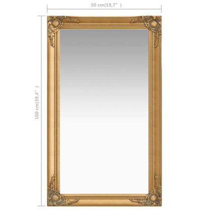 Wall Mirror Baroque Style 60x100 cm Gold