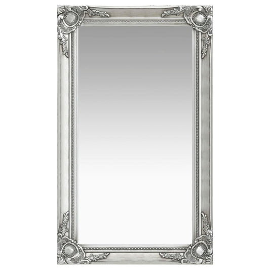 Wall Mirror Baroque Style 60x100 cm Silver