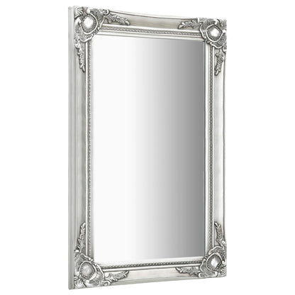 Wall Mirror Baroque Style 60x100 cm Silver
