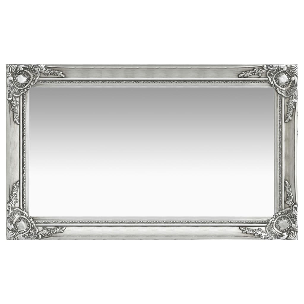 Wall Mirror Baroque Style 60x100 cm Silver