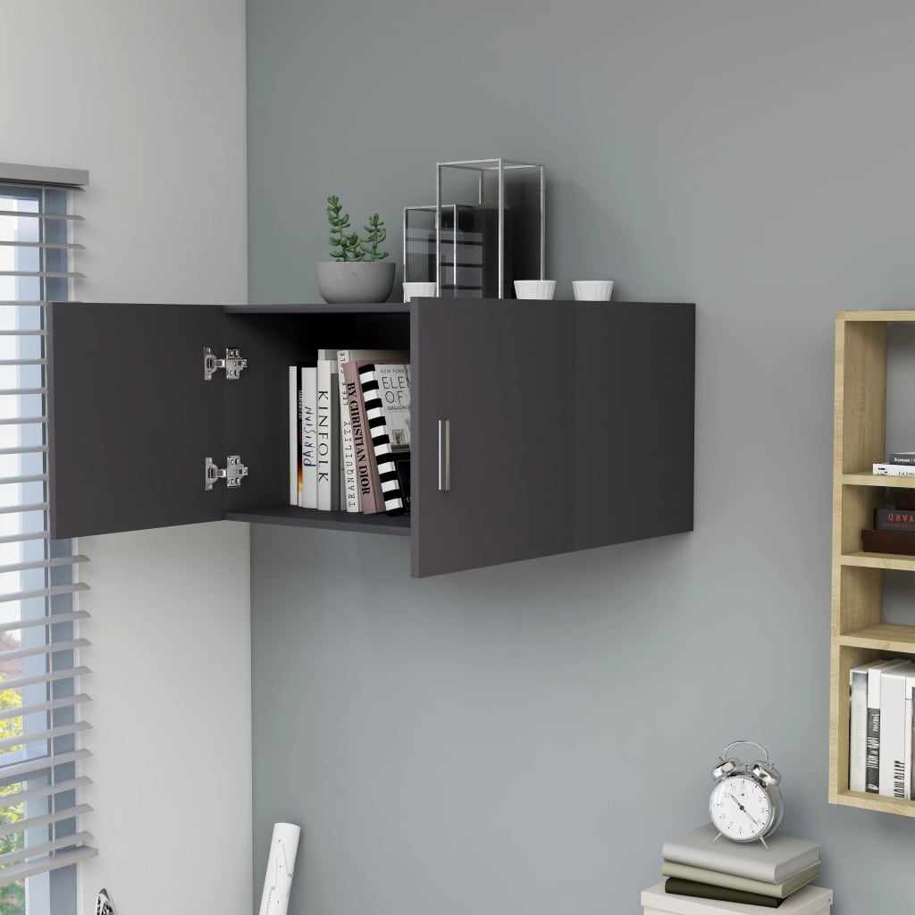 Wall Mounted Cabinet Grey 80x39x40 cm Chipboard