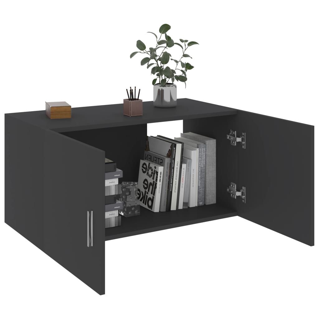 Wall Mounted Cabinet Grey 80x39x40 cm Chipboard