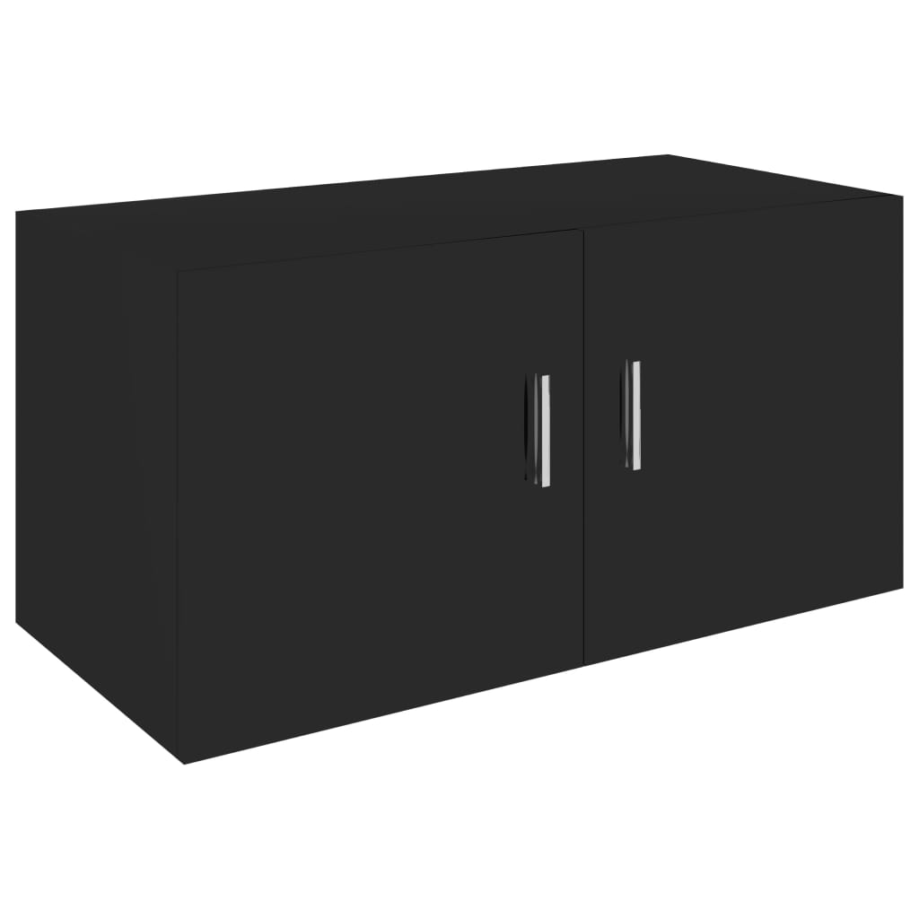 Wall Mounted Cabinet High Gloss Black 80x39x40 cm Chipboard