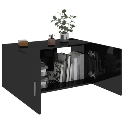 Wall Mounted Cabinet High Gloss Black 80x39x40 cm Chipboard