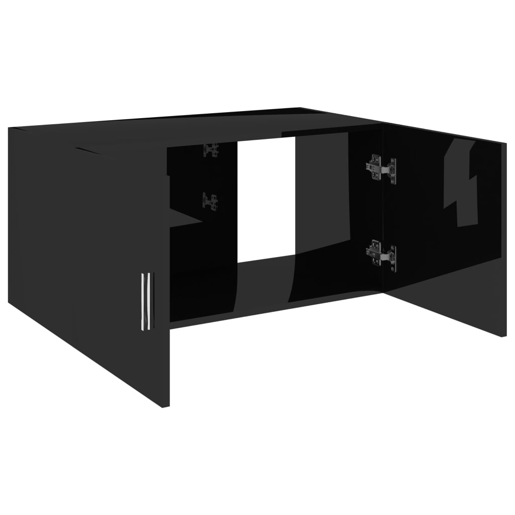 Wall Mounted Cabinet High Gloss Black 80x39x40 cm Chipboard