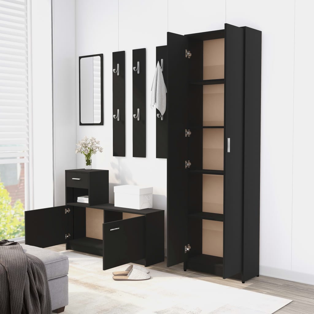Hallway Wardrobe Black 55x25x189 cm Chipboard