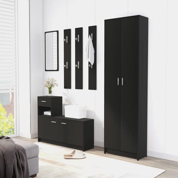 Hallway Wardrobe Black 55x25x189 cm Chipboard