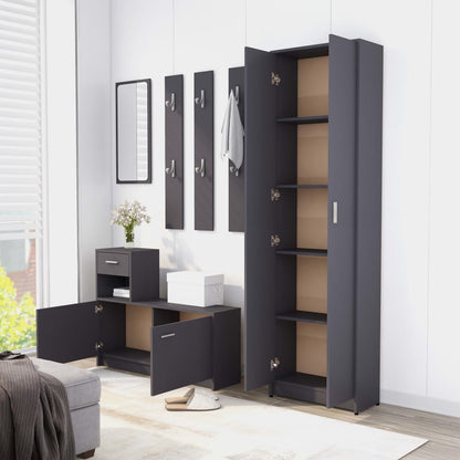 Hallway Wardrobe Grey 55x25x189 cm Chipboard