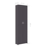 Hallway Wardrobe Grey 55x25x189 cm Chipboard