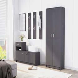 Hallway Wardrobe Grey 55x25x189 cm Chipboard