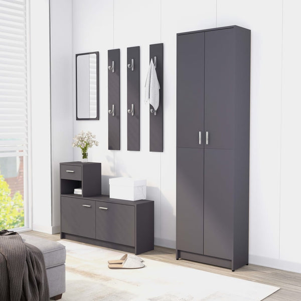  Hallway Wardrobe Grey 55x25x189 cm Chipboard