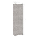 Hallway Wardrobe Concrete Grey 55x25x189 cm Chipboard