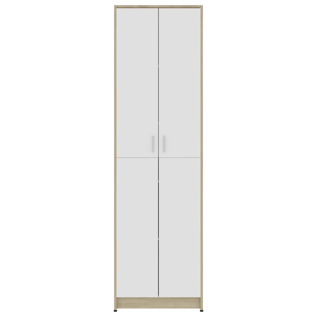 Hallway Wardrobe White and Sonoma Oak 55x25x189 cm Chipboard