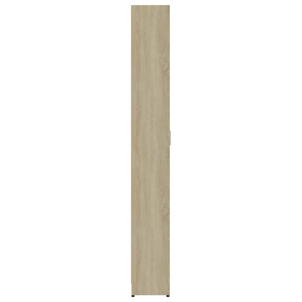Hallway Wardrobe White and Sonoma Oak 55x25x189 cm Chipboard