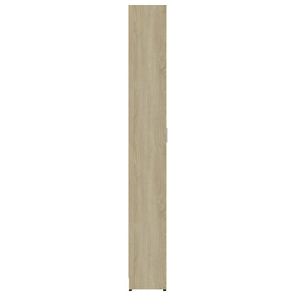 Hallway Wardrobe White and Sonoma Oak 55x25x189 cm Chipboard