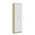 Hallway Wardrobe White and Sonoma Oak 55x25x189 cm Chipboard
