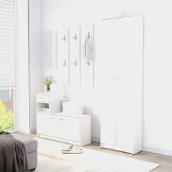 Hallway Wardrobe High Gloss White 55x25x189 cm Chipboard