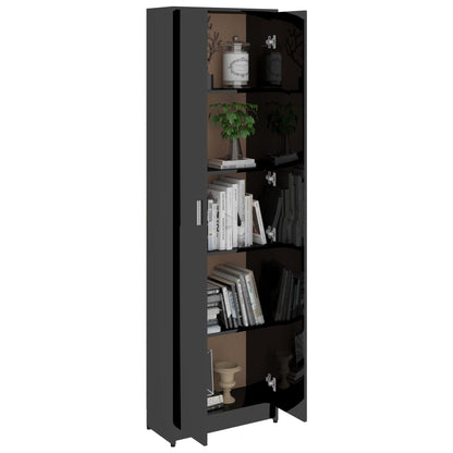 Hallway Wardrobe High Gloss Black 55x25x189 cm Chipboard