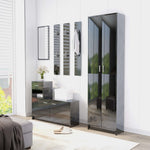 Hallway Wardrobe High Gloss Black 55x25x189 cm Chipboard