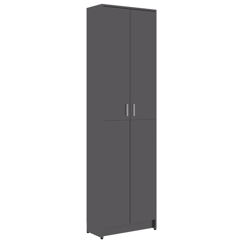 Hallway Wardrobe High Gloss Grey 55x25x189 cm Chipboard