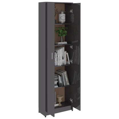 Hallway Wardrobe High Gloss Grey 55x25x189 cm Chipboard