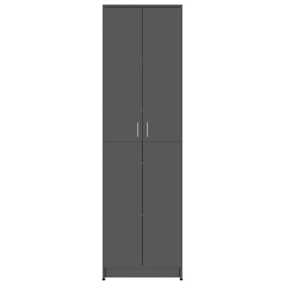 Hallway Wardrobe High Gloss Grey 55x25x189 cm Chipboard