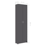 Hallway Wardrobe High Gloss Grey 55x25x189 cm Chipboard